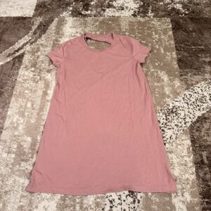 Lululemon Day Tripper Dress Women's Size 6 Pink Short Sleeve With Open Back